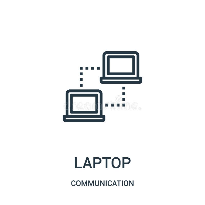 Laptop icon vector from communication collection. Thin line laptop outline icon vector illustration. Linear symbol for use on web vector illustration