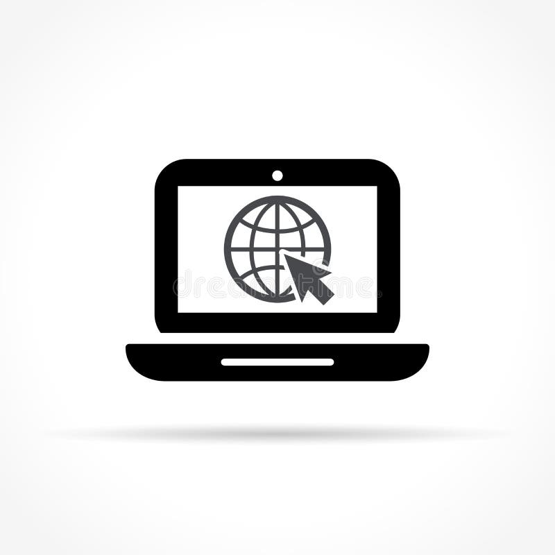 Laptop icon on white background royalty free illustration