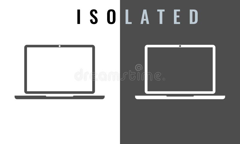 Laptop-Ikone Schwarzweiss-Farbvektorillustration lizenzfreie abbildung Laptop-Ikone Schwarzweiss-Farbvektorillustration lizenzfreie abbildung