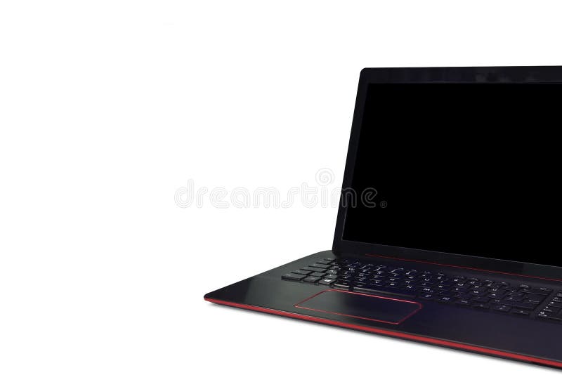 Laptop Isolated Black Screen Stock Image Image of object