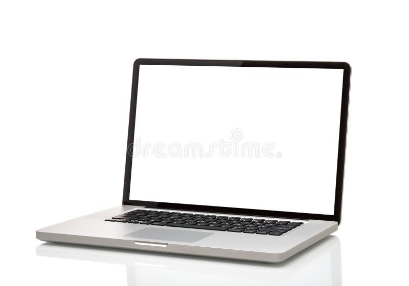Laptop, jak macbook z pustym ekranem zdjęcie royalty free