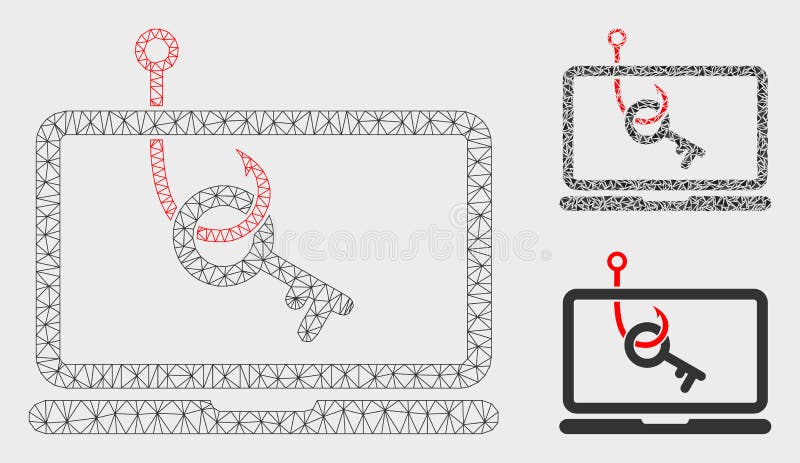 Laptop Key Phishing Vector Mesh 2D Model and Triangle Mosaic Icon vector illustration Laptop Key Phishing Vector Mesh 2D Model and Triangle Mosaic Icon vector illustration