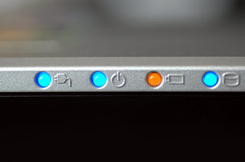 Laptop lights stock image. Image of macro, laptop, orange 115295