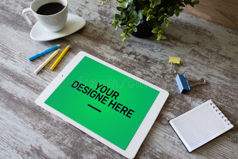 Laptop, Notebook, tablet pc Mockup screen with green chroma key background and text Your Design here Empty copy space. royalty free stock photos Laptop, Notebook, tablet pc Mockup screen with green chroma key background and text Your Design here Empty copy space. royalty free stock photos
