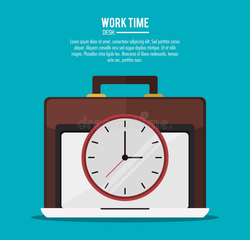 Laptop Office Work Time Supply Icon, Vector Stock Vector Illustration