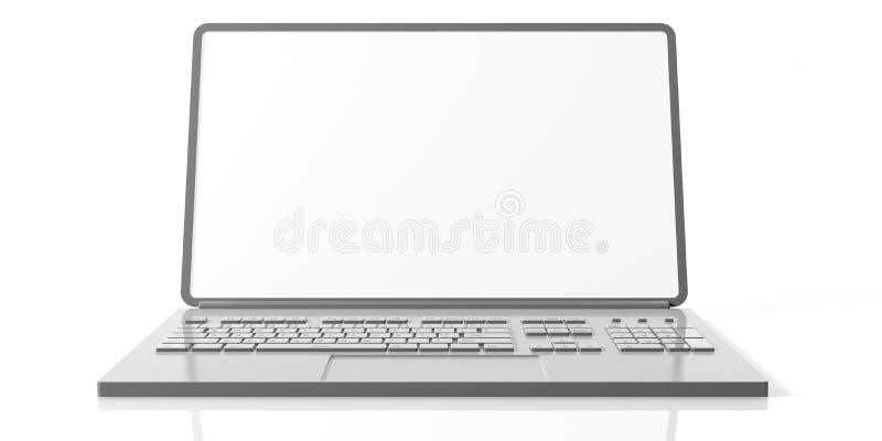Laptop pentru computere cu ecran gol, izolat pe fundal alb. vector illustration