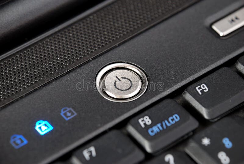 Laptop power button stock photo. Image of closeup, power - 9775984