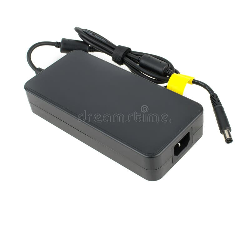 Laptop Power Supply, Laptop Spare Part, Isolated on White Background