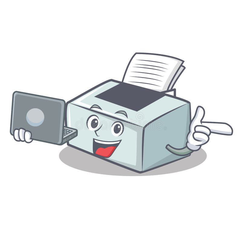 With Laptop Printer Character Cartoon Style Stock Vector - Illustration of output, expression: 107416581 With Laptop Printer Character Cartoon Style Stock Vector - Illustration of output, expression: 107416581