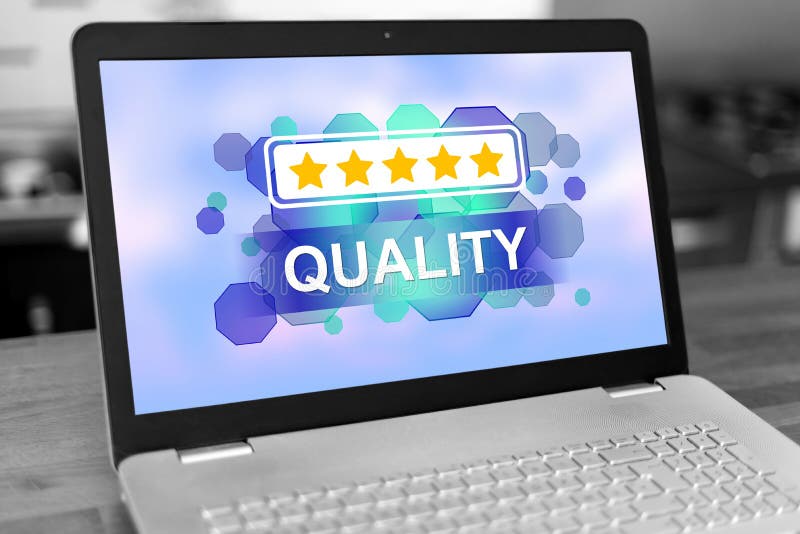 Quality Concept on a Laptop Stock Photo Image of business, ranking