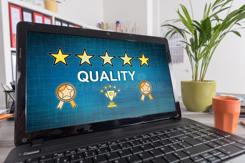 Quality Concept on a Laptop Stock Image Image of quality, ranking