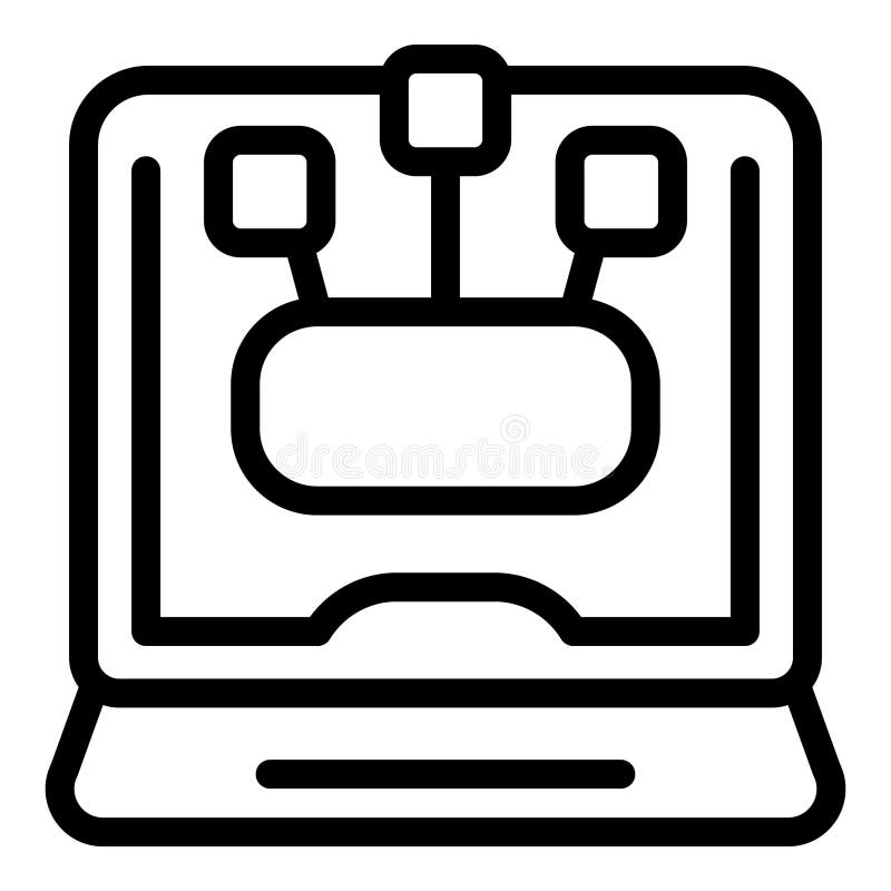 Laptop showing artificial intelligence algorithm learning from data vector illustration