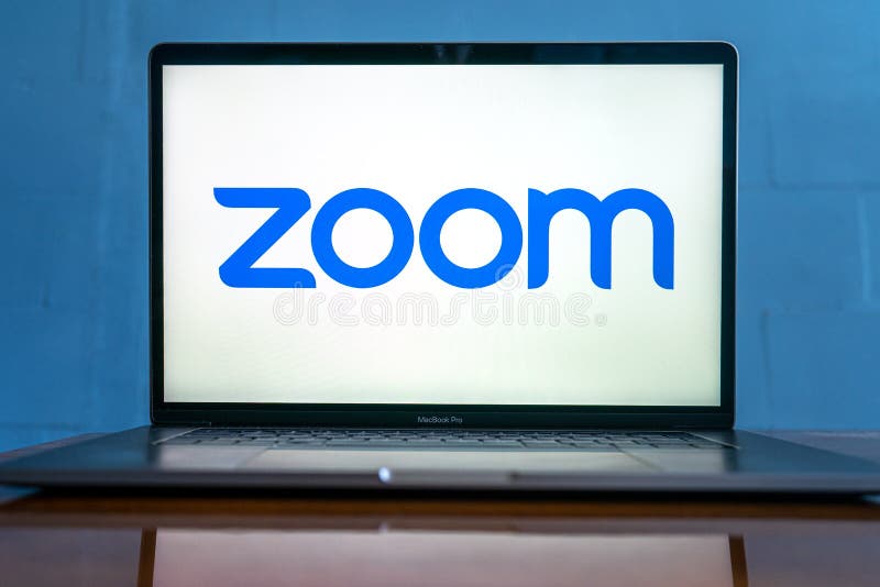 Laptop Showing Zoom Cloud Meetings App Logo. Editorial Stock Image - Image of device, digital: 181237204