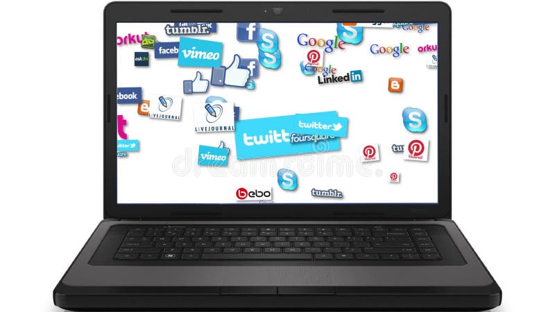 Laptop Social Media Logo Loop