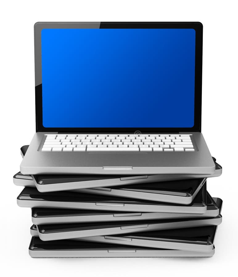 The laptop stack stock illustration. Illustration of display 40910752