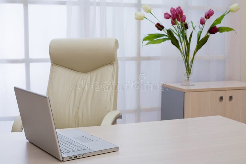 Laptop on a table