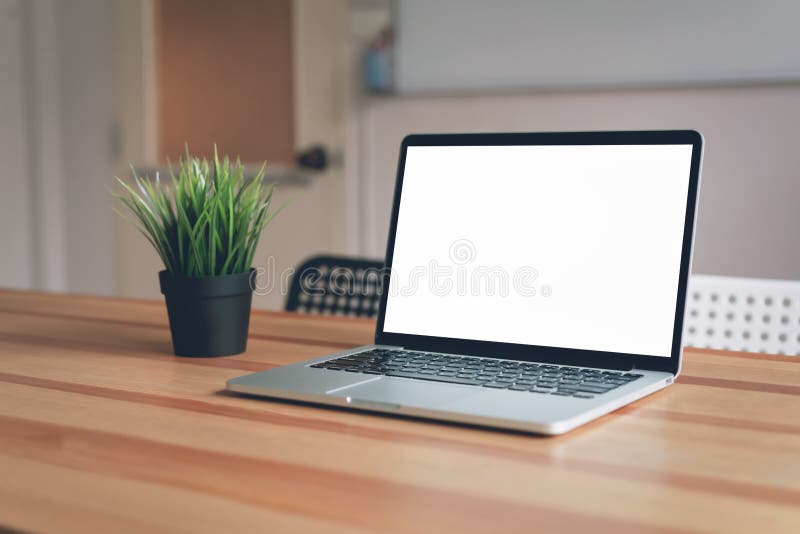 Laptop on Table in Office Room Background, for Graphics Display Montage.  Stock Photo - Image of montage, background: 115185312