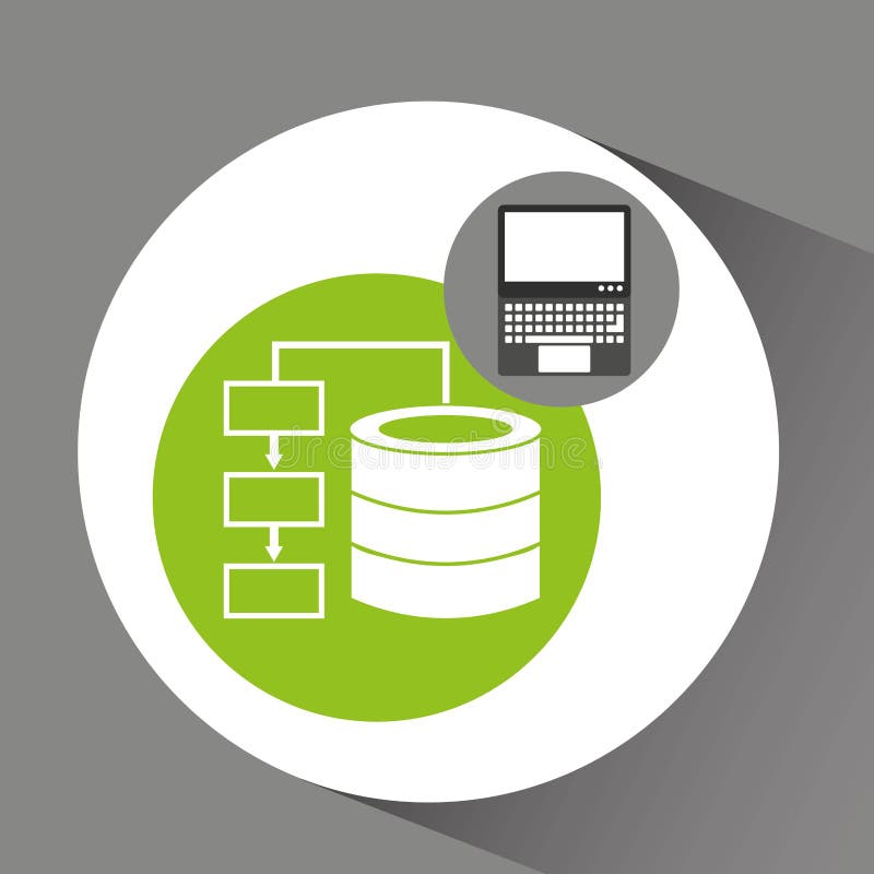 Laptop technology data base center royalty free illustration
