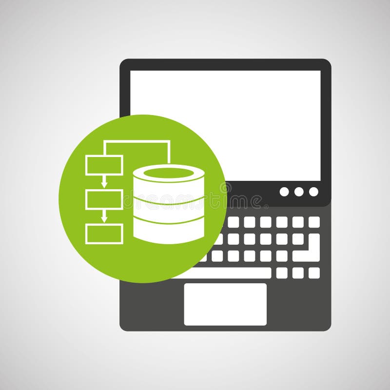 Laptop technology data base center royalty free illustration