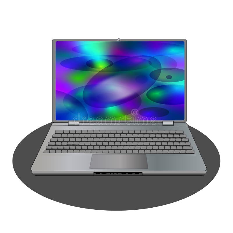 Vector illustration in 3d laptop. royalty free illustration
