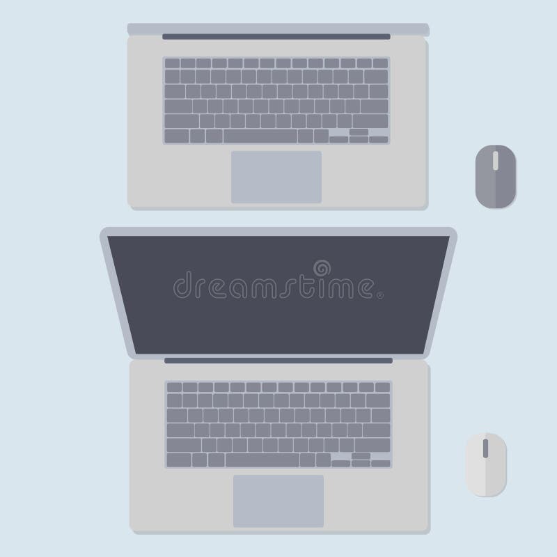 Laptop in Two Versions. Cool Colors Stock Illustration Illustration