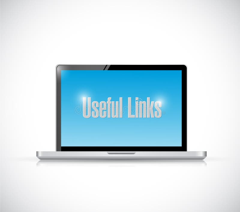 Laptop useful links illustration design