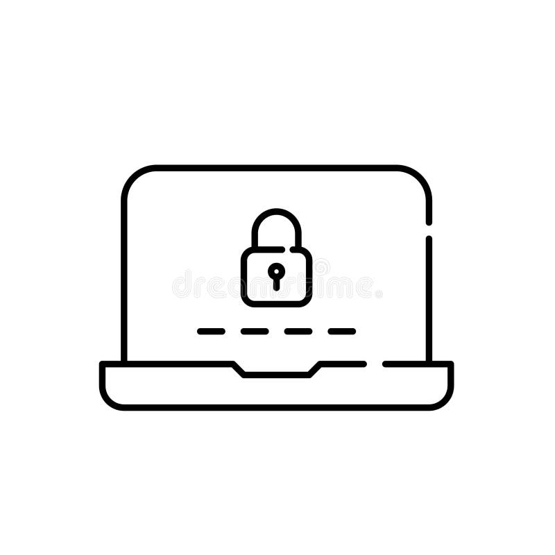 Laptop user account login. Lock and password. Pixel perfect icon royalty free illustration