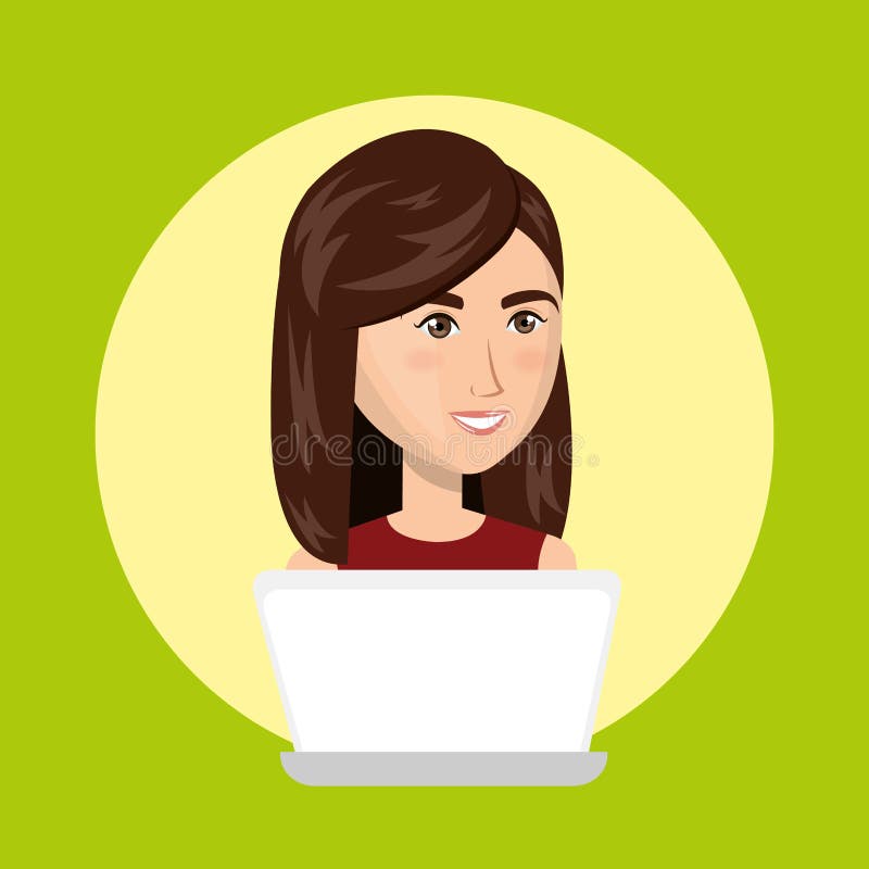 Laptop user avatar character royalty free illustration