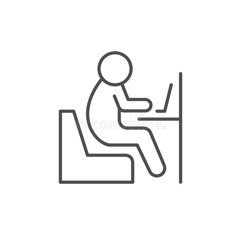 Laptop user line outline icon royalty free illustration