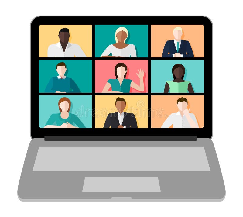 Laptop Video Conference Vector