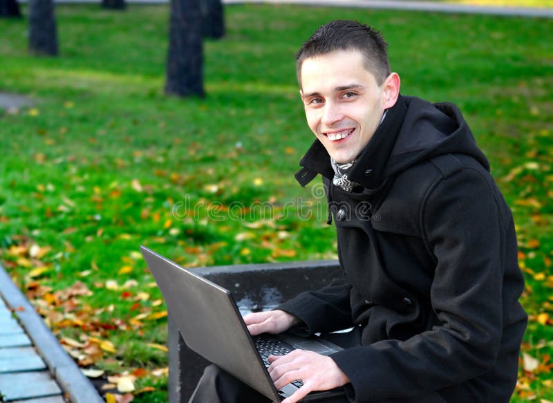 Laptopa faceta fotografia stock