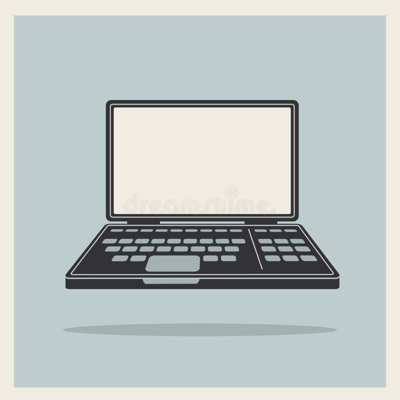 Laptopu notebooku rocznika ikony wektor royalty ilustracja Laptopu notebooku rocznika ikony wektor royalty ilustracja
