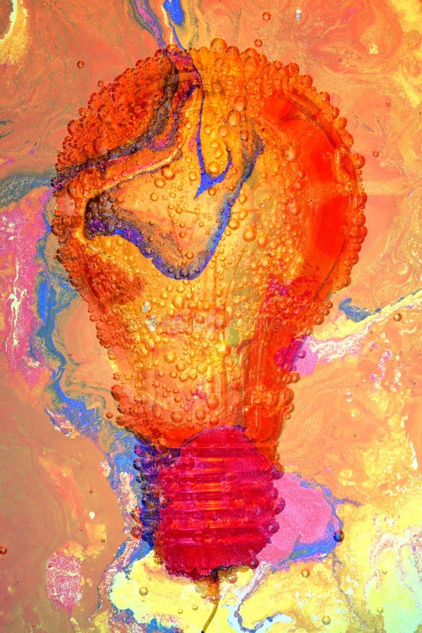 Artistic painting of colorful light bulb or globe. Artistic painting of colorful light bulb or globe.