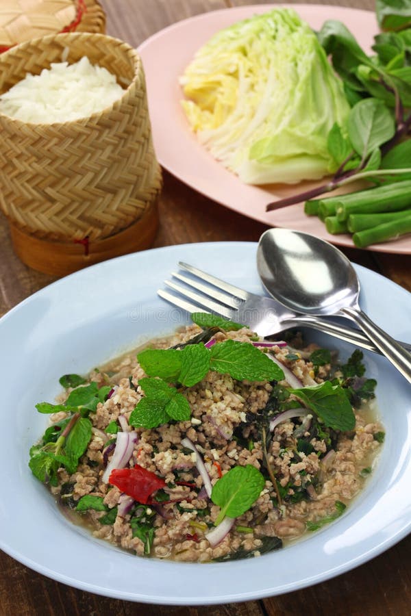 Larb Moo Pork Type of Lao Minced Meat Salad Stock Photo Image of Larb Moo Pork Type of Lao Minced Meat Salad Stock Photo Image of