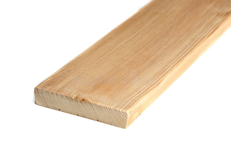 Larch Wood Plank Board Isolated on White Background.Two Larch Wood