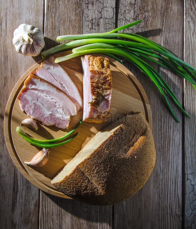 Lard and bread stock image. Image of beefy, meat, protein 83118197