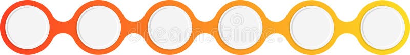 Larga cadena de círculos interconectados con degradado stock de ilustración