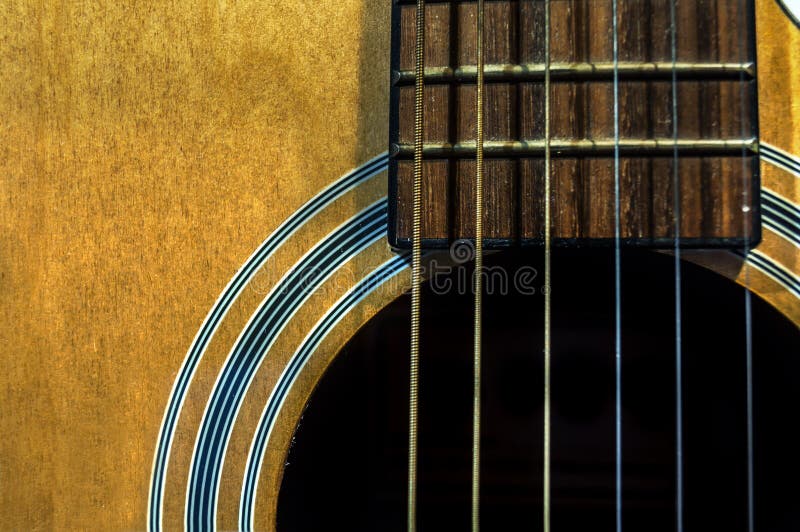 A Large Acoustic Old Guitar in the Hands Stock Image Image of music
