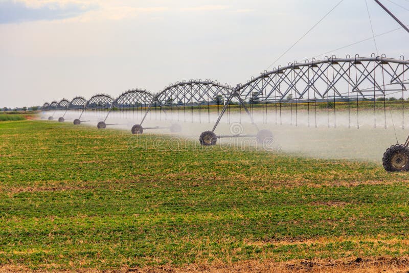 Large Agricultural Irrigation System in Field Stock Photo Image of