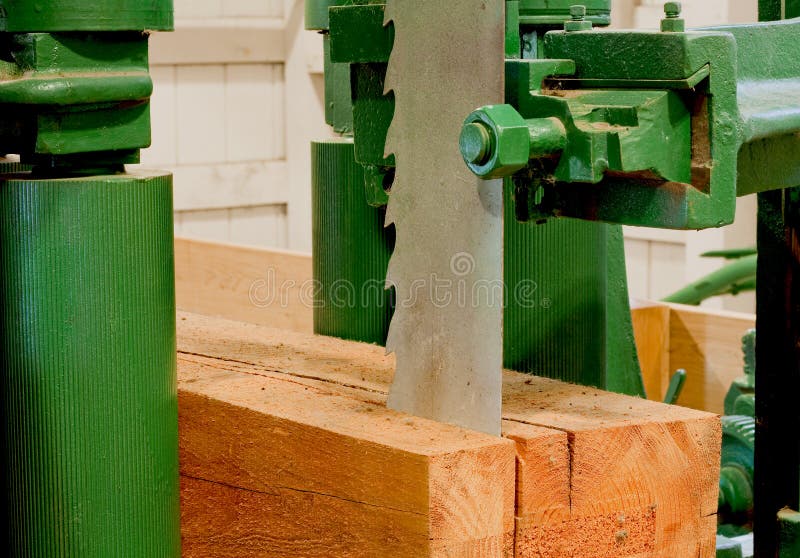 Large Bandsaw Cutting a Timber Stock Photo Image of timber, bandsaw