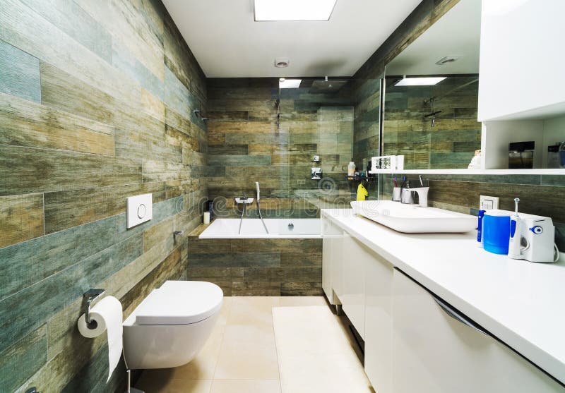 Large bathroom stock photo. Image of interior, fixtures 47576768