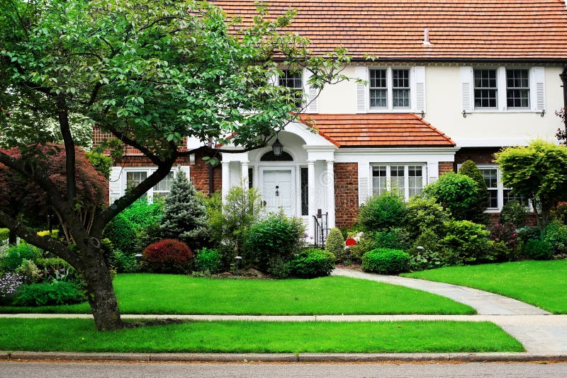 Large Beautiful Country House Stock Photo Image of brick, tree 94955992