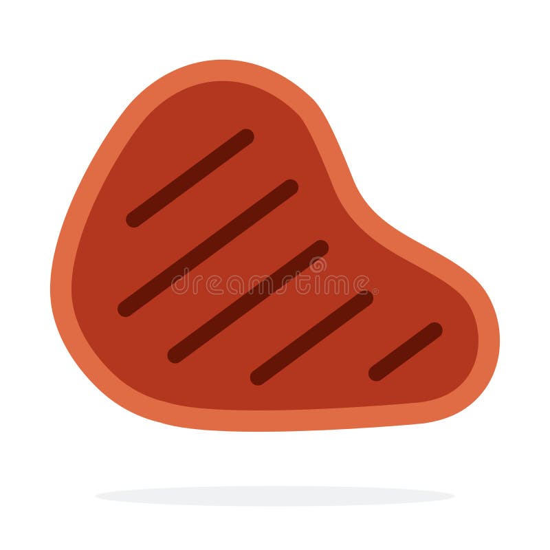 Large beef grilled steak vector flat isolated vector illustration