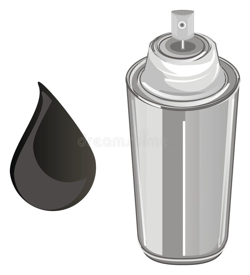 Spray paint and big drop stock illustration. Illustration of color