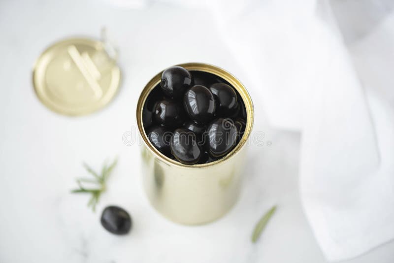 Large Black Olives in a Tin Stock Image Image of tasty, color 244254445