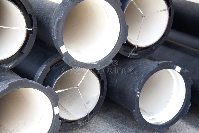 Large Black Plastic Pipes For Water Supply Stock Image Image of equipment, diameter 113711661