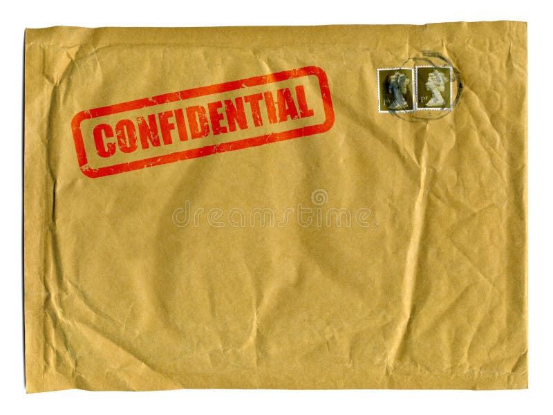 Large Brown Envelope with Confidential Stamp Stock Image Image of