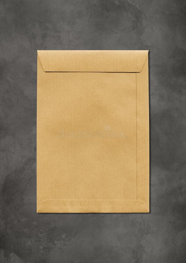 Large A4 Brown Paper Enveloppe Mockup Template Stock Photo Image of