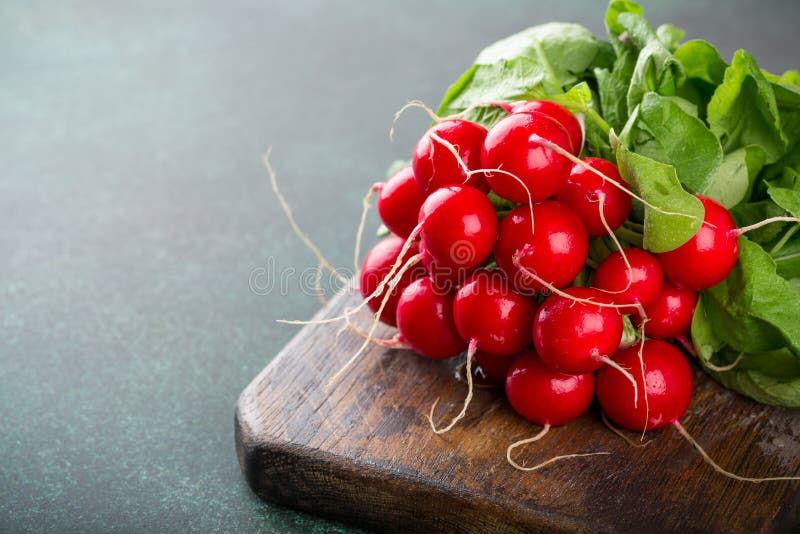 Large bunch of fresh raw radish