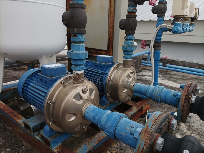 Large Capacity Blue Water Pump Machine Stock Image Image of capacity